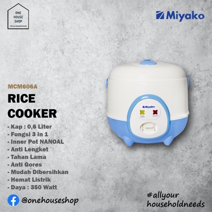 Mini Rice Cooker Miyako Magic Com 0,6 Liter Hijau Mcm606Abgs