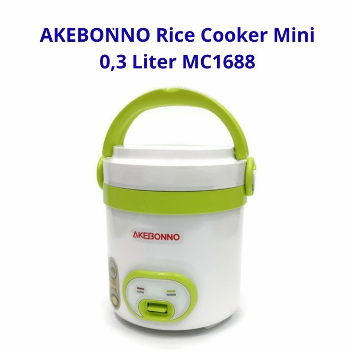 Akebono Rice Cooker Mini Mc1688 Otomatis 20Menit Untuk Traveling Hijau