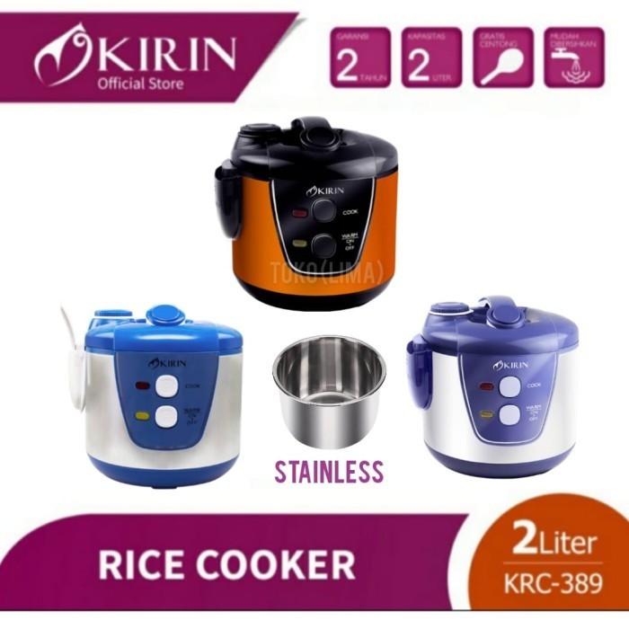 Rice Cooker Stainless Kirin Krc 389 2 Liter Magic Com Kirin 389 Ss