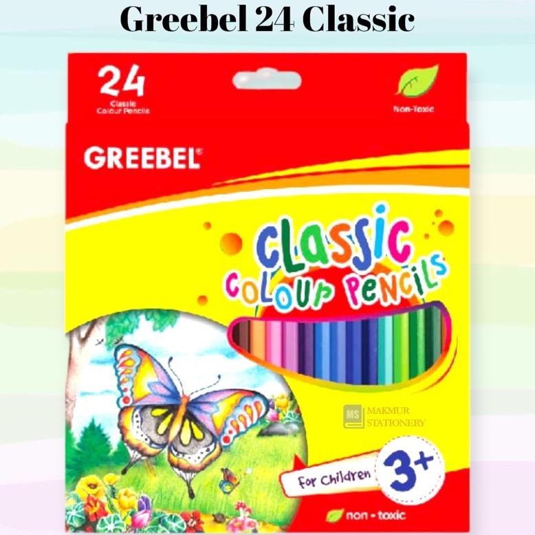 

ghs-55 Pensil Warna Greebel Panjang 24 Warna Classic Berkualitas