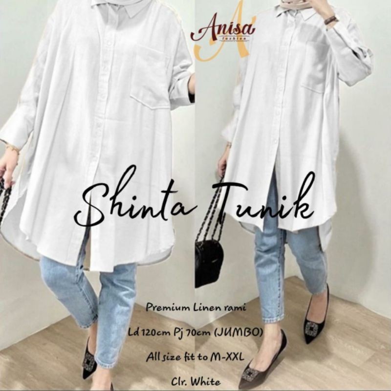 white / putih Kemeja Kantor/ Casual Blouse Katun OVERSIZE ld 120