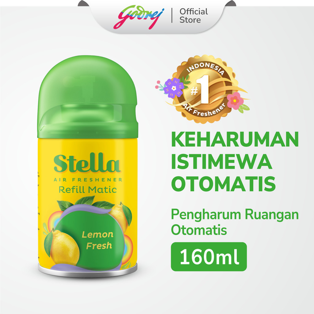 Stella Refill Matic Lemon Fresh 160ml - Refill Pengharum Ruangan Otomatis