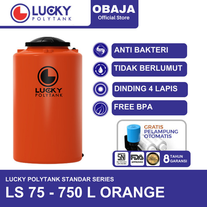 Lucky Polytank Toren / Tandon Air LS 75 Lucky Polytank Orange
