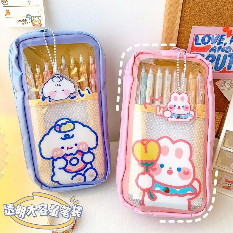 

Kawaii Kotak pensil anak / tempat pensil lucu anak sekolah/Tempat Alat Tulis Perlengkapan Sekolah Multifungsi/Big Capacity With Zipper