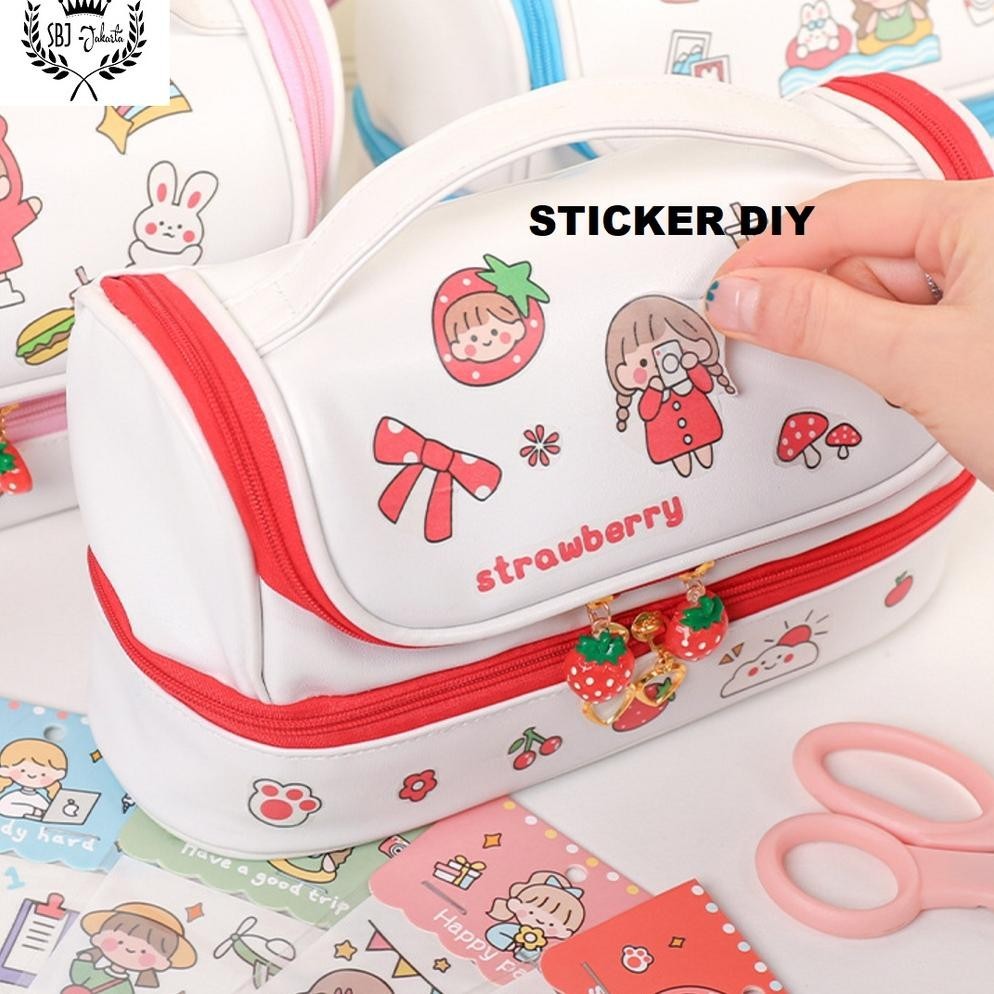 

As25 Tempat Pensil Kotak Pensil Sticker Diy Korea Design Pencil Case Promo