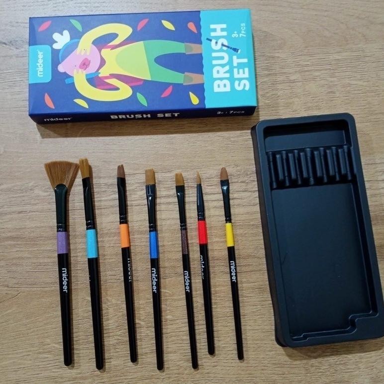 

Ede-78 Mideer Finger Paint Brush Set Kuas Melukis Gambar Anak Lembut Isi 7 Pcs Promo