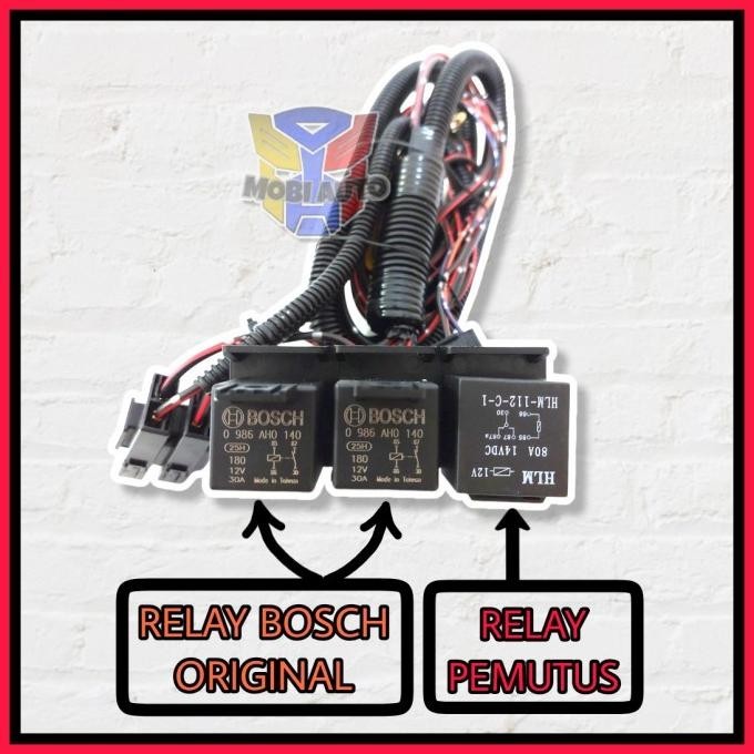 Kabel Relay Set Bosch Lampu H4 Mobil