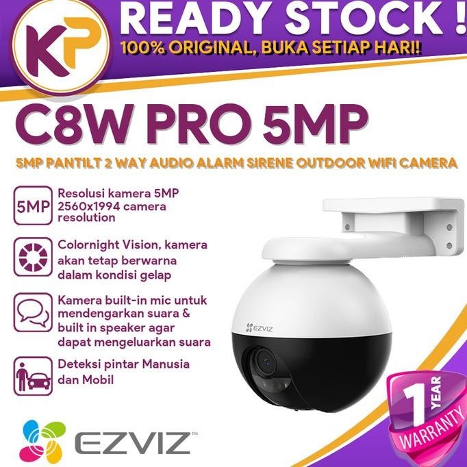 EZVIZ C8W PRO 5MP PANTILT 2 WAY AUDIO ALARM SIRENE OUTDOOR WIFI CAMERA