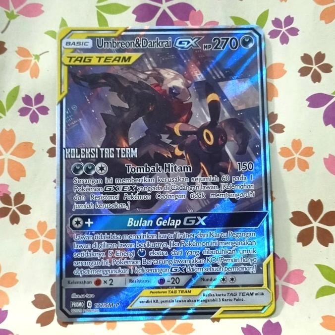 UMBREON & DARKRAI TAG TEAM GX RR 177/SM-P POKEMON TCG INDONESIA MURAH