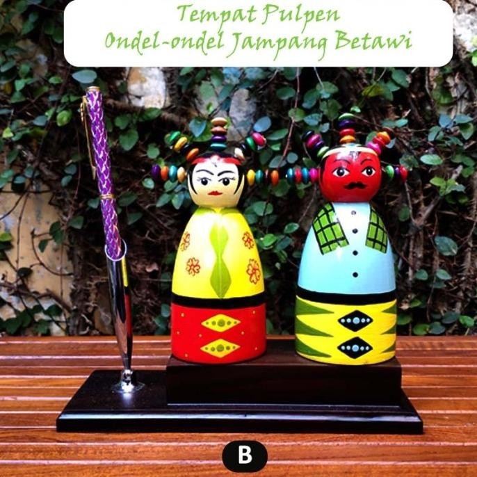 

Souvenir tempat pulpen ondelondel mainan boneka kayu lucu 12cm set box