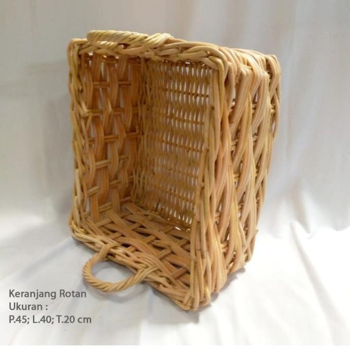 Keranjang Anyaman Rotan Persegi Panjang kotak besar kecil loundry