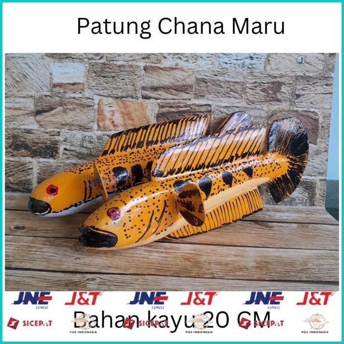 BISMILLAH PATUNG IKAN CHANNA MARU MURAH, PATUNG IKAN CANA UNTUK LATIH IKAN HIAS CHANNA 20 CM ALISUP