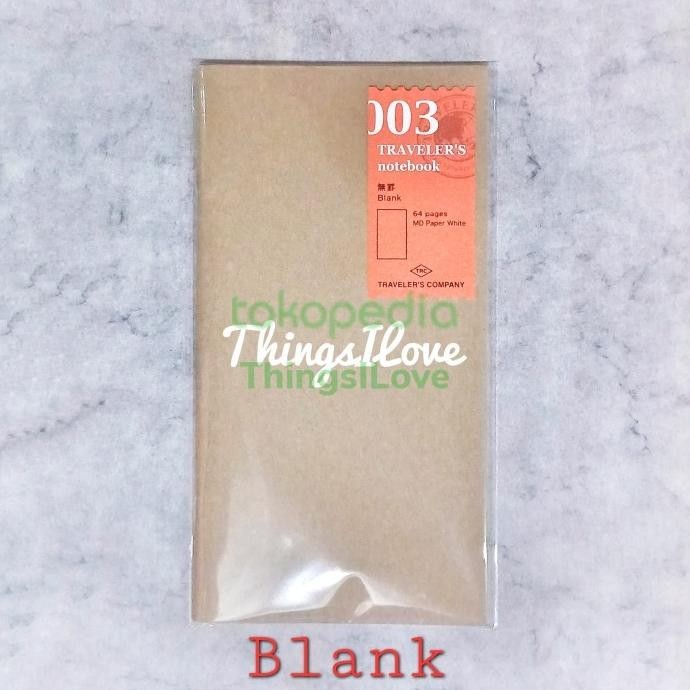 

BEBAS ONGKIR - Midori TRAVELER'S Notebook Refill - 003 Blank - Authentic