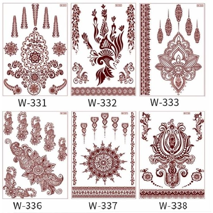 Henna Indian Temporary Tattoo Murah Tato Wedding Aksesoris Merit