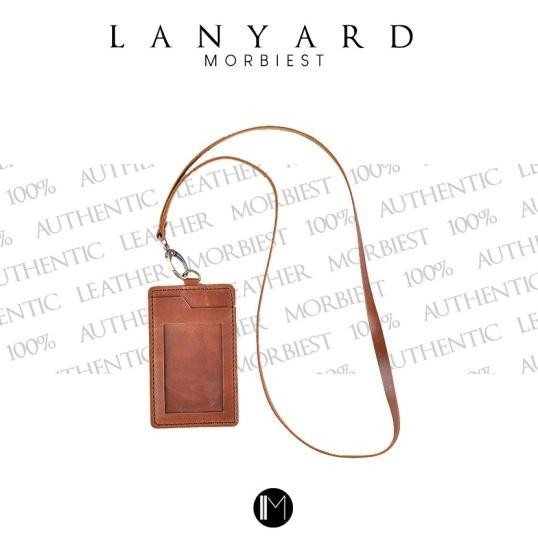 

Lanyard Kulit - Id Card Name Tag Kulit - Morbiest Lanyard - Brown