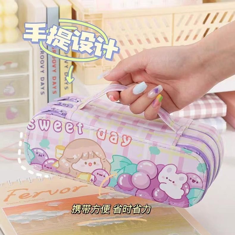 

KOTAK PENSIL SLETING IMPORT KOREA / GRID WATERPROOF PENCIL CASE / TEPAK PENSIL AESTHETIC TAHAN AIR / PREMIUM TEMPAT ALAT TULIS MURAH BAHAN KAIN LEMBUT / MINIMALIS KOREAN STYLE STATIONERY / TEMPAT PENSIL MOTIF PLAID / KOMPARTMENT / COLORFUL MAKE UP POUCH