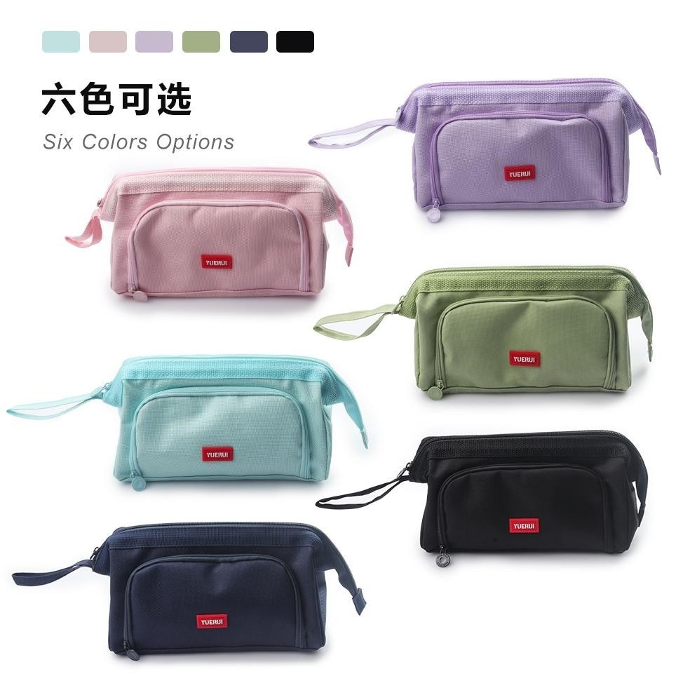 

SeamiArt Front Opening Macaron Pencil Case Large Capacity Multifunctional Pen Bag Tas pensil Kantong pen