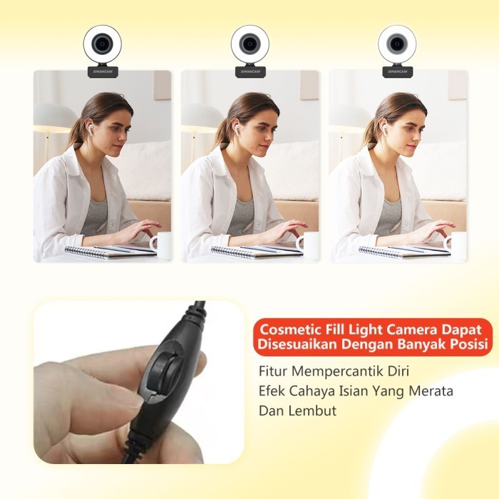 Xihancam Ip Camera Laptop Usb Webcam 2K Ring Light Kamera Webcam Pc