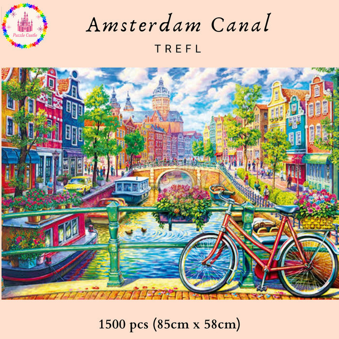 Aru Trefl Amsterdam Canal Flower 1500 Pcs Jigsaw Puzzle