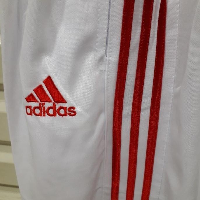 celana training putih lis merah adidas CS