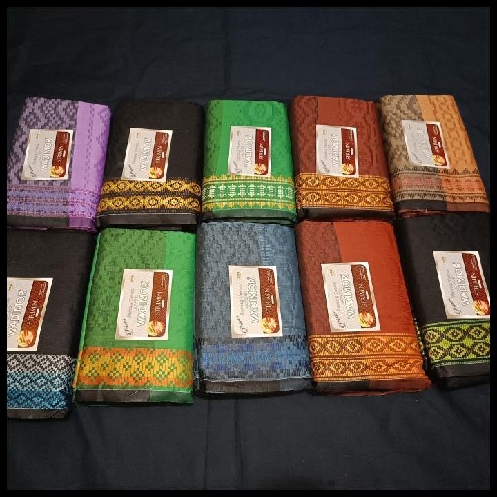 Sarung Wadimor Strimin Motif Songket Polos Warna