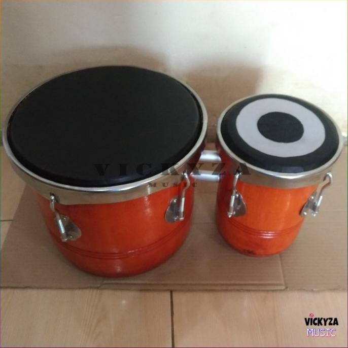 Ketipung kendang gendang coklat kulit hitam tanpa stand GT