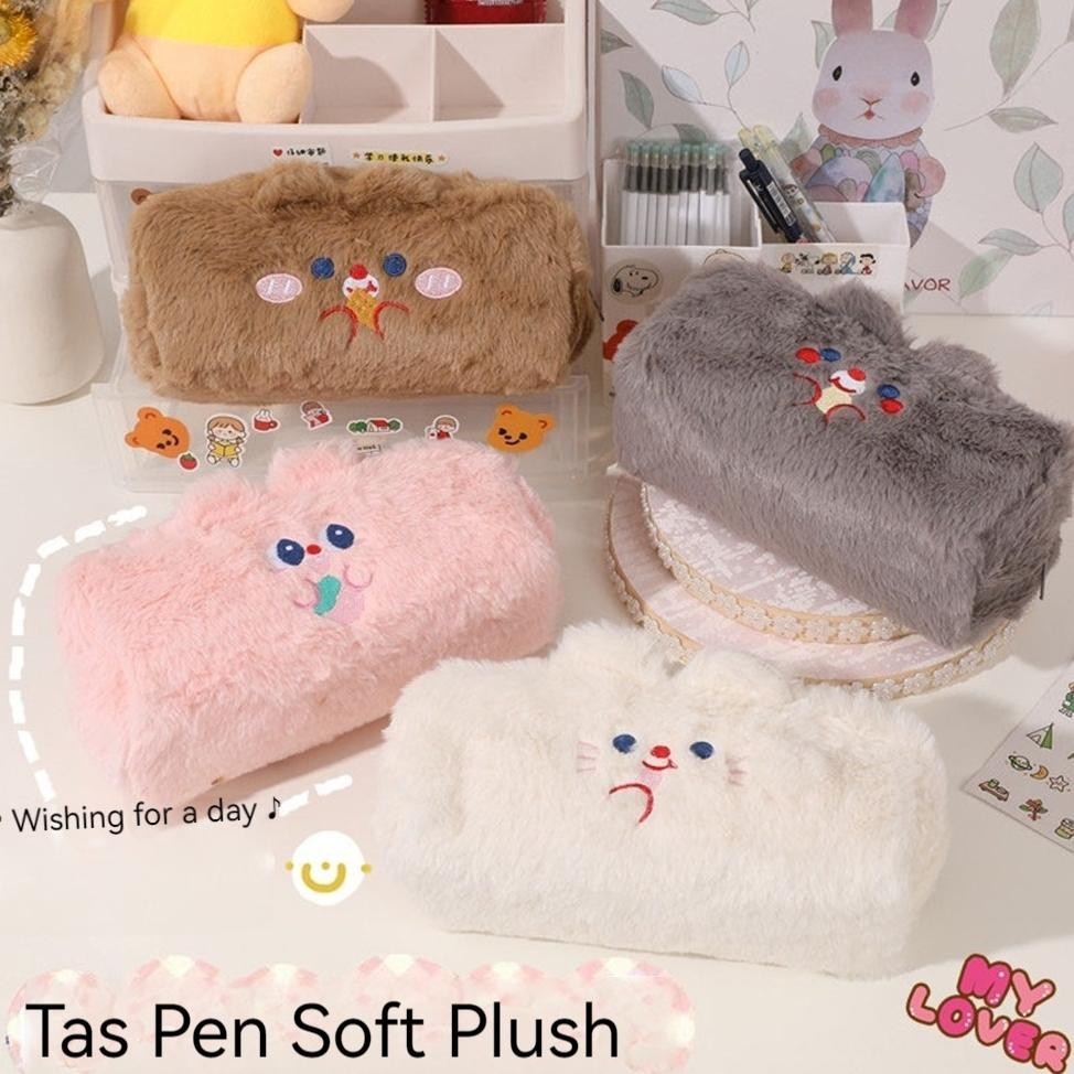 

bas-12 Tempat pensil bulu soft cute/ Tas pensil kosmetik/ Pouch makeup kecil Sale