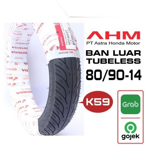 BAN LUAR AHM BAN DEPAN MOTOR MATIC VARIO / BEAT 80/90-14 PUTIH (TL)