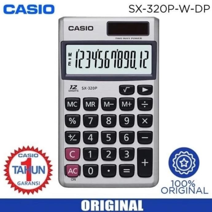 

CASIO SX-320P Kalkulator Saku 12 Digit / Calculator Pocket SX320P