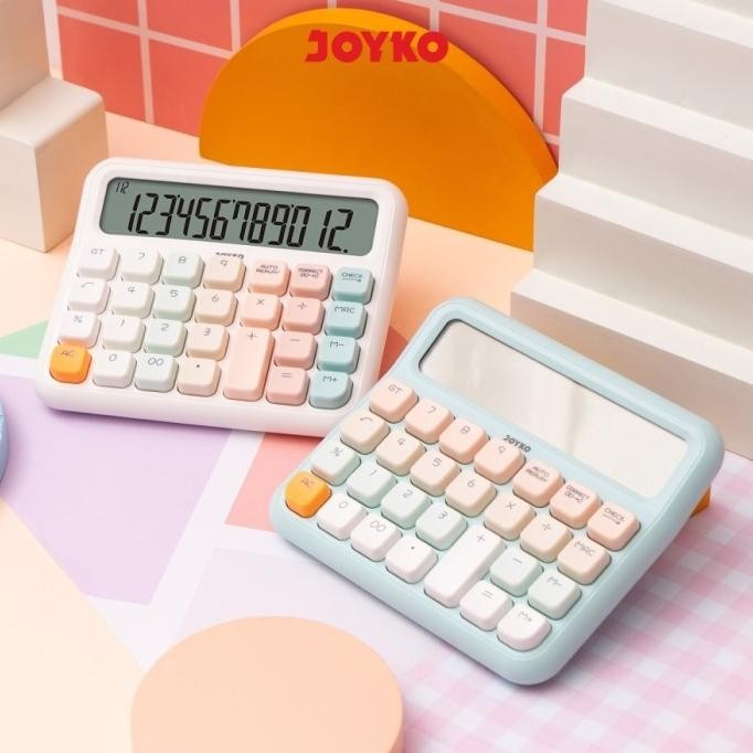 

JOYKO KALKULATOR WARNA PASTEL CC-63ACO CC-63BCO KALKULATOR LUCU 12 DIGITS MECHANICAL BUTTON