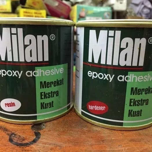 

Lem epoxy Milan 2komponen resin + hardener kemasan kecil