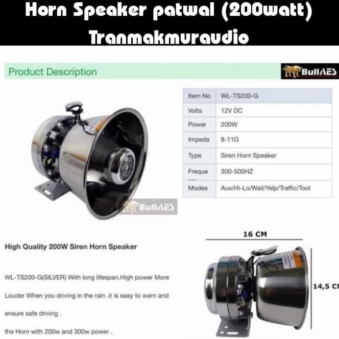 Speaker Sirine Patwal Ts200-N (200Watt) Bulat