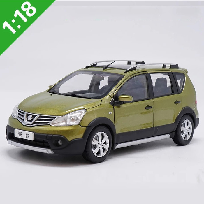 Ane Diecast 1/18 Scale Nissan Livina Green Mobil Miniatur