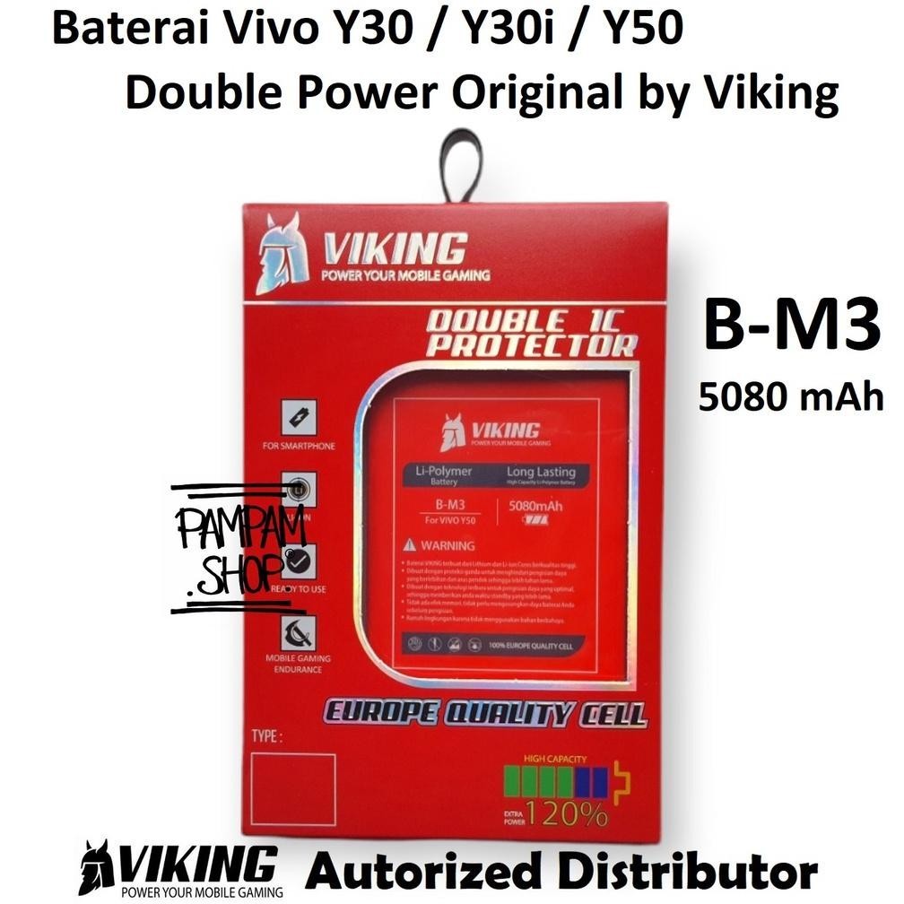 (PROMO) Baterai VIKING Double Power Original Vivo Y30 Y30i Y50 B-M3 BM3 Batre Batrai Battery HP Hand