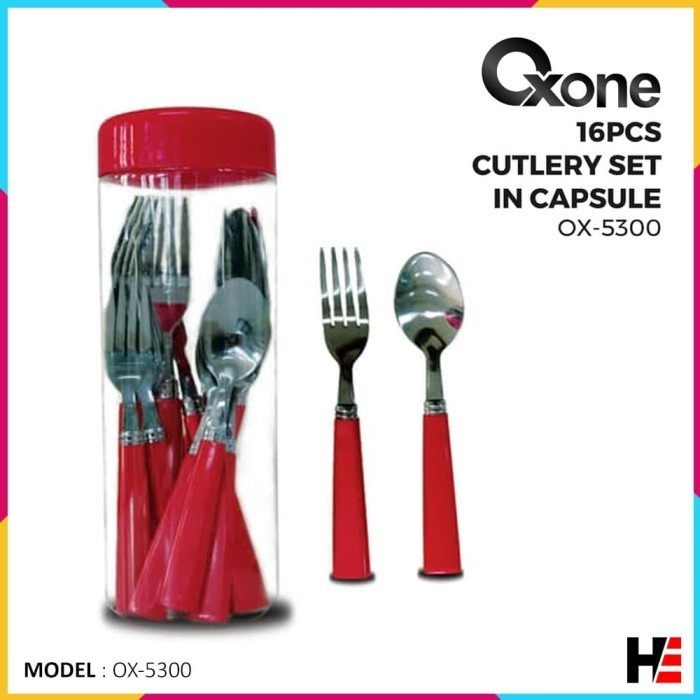 Sendok & Garpu Oxone Ox-5300 16 Pcs Cutlery Set In Capsule