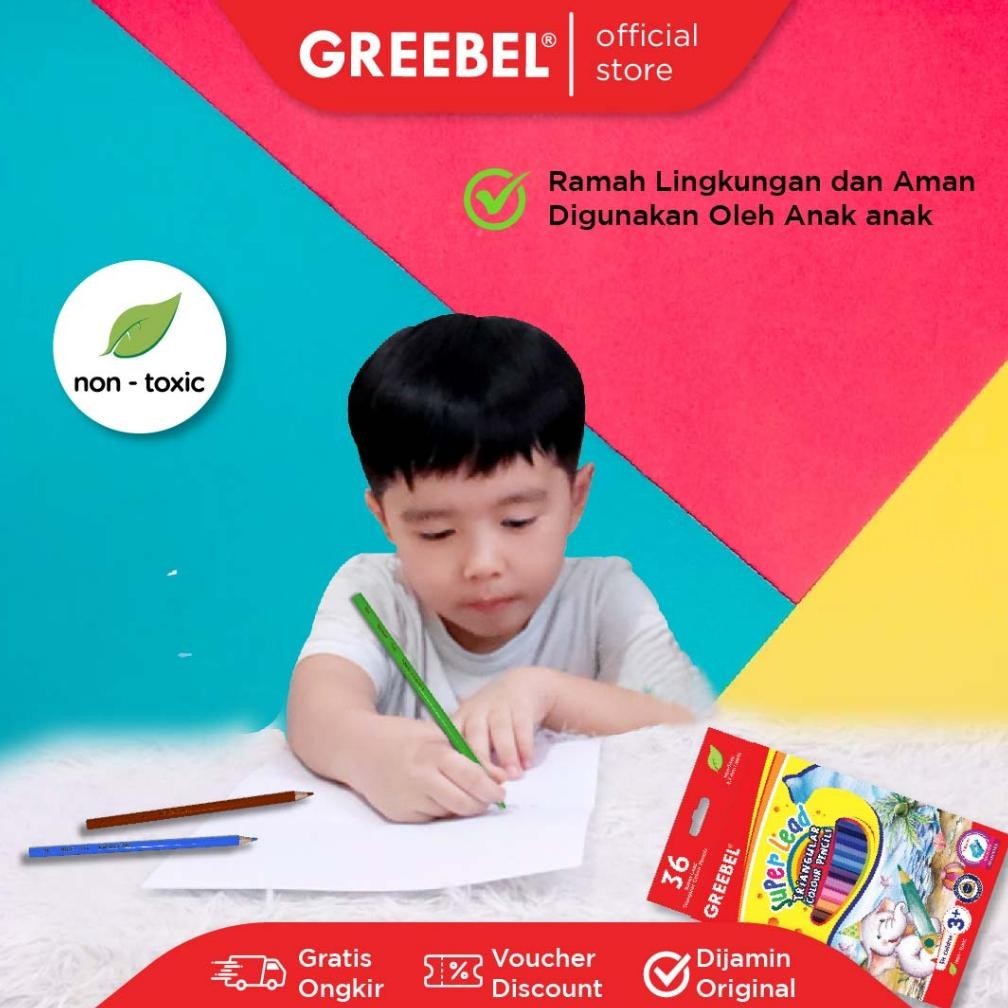 

Buruan Beli Greebel Pensil Warna 3736 Super Lead (Isi 36) /Coloring/Color/Colour Pencils Cerah Tidak Beracun Utk Mewarnai Anak Cod