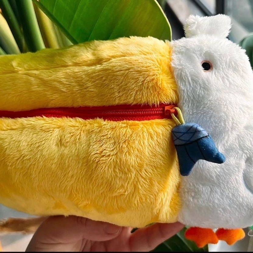 

Zoo Pelican Funny Cute Pencil Case Change Earphone Plush Stationery Storage Bag