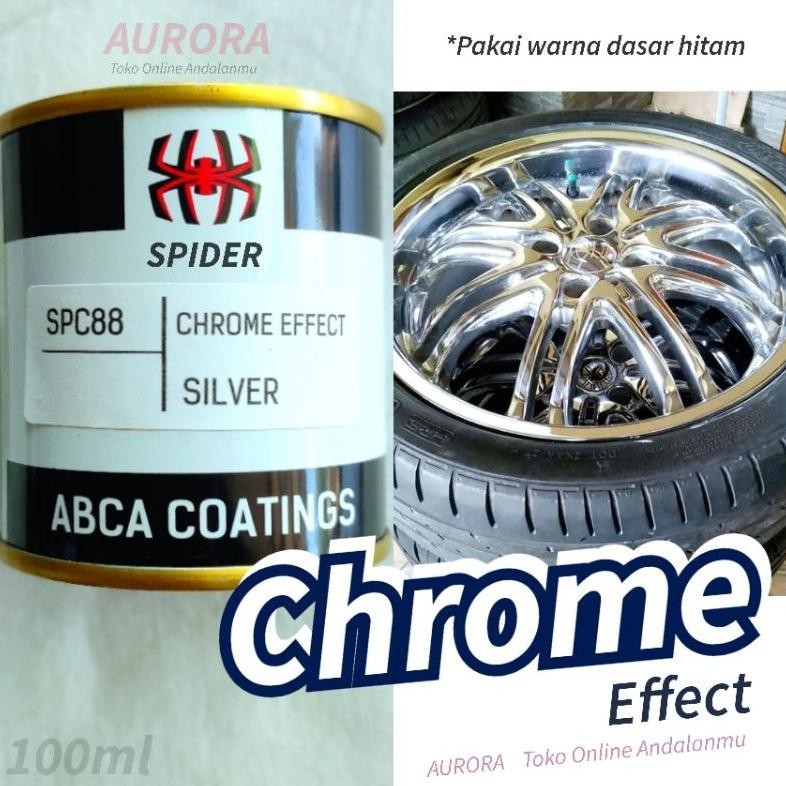 new CAT CHROME EFFECT SPIDER ECER Krom Crome Efek Kaca Stenlis