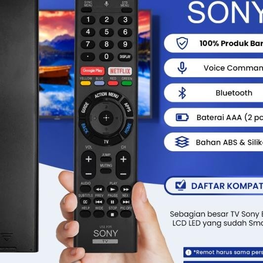 Remot Remote Tv Bravia Lcd Led Smart Tv Rmf-Tx300U Rmf-Tx300P