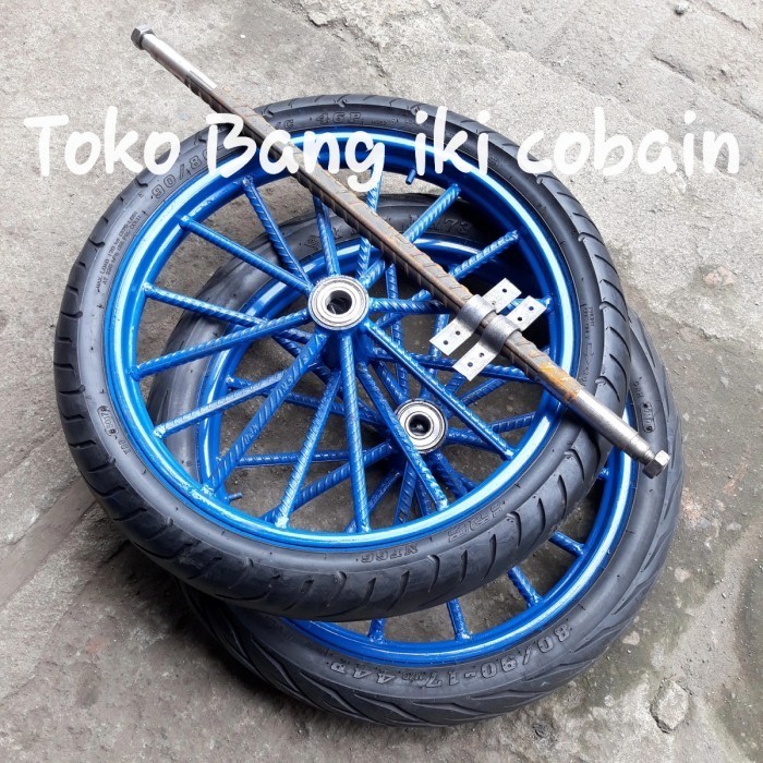 RODA GEROBAK DORONG 1set Ruji Besi 8besar Ring 17inch Roda Kastor Ban