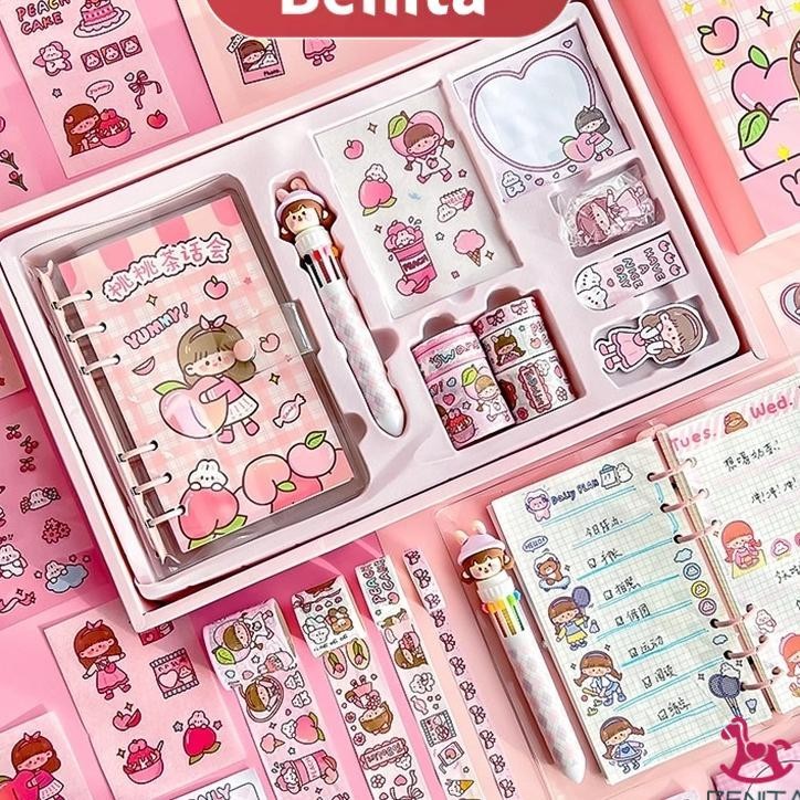

24HStiker Lucu 1 Set Box Tema Kartun Stiker Label Untuk Buku Pegangan Diary Dekorasi Diy Stiker Spiral Bahan Buku Notebook