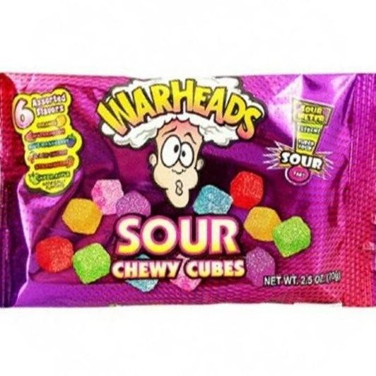 

Warheads Chewy Cubes Sour Candy X Flavor Permen Jeli Asam Kotak Usa