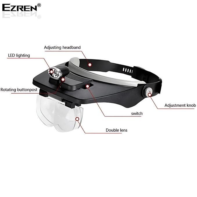 

Ezren EZ-0494 Light Head Magnifying Glass Kaca Pembesar Model Topi Led