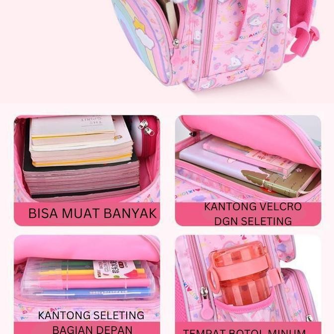 Tas Ransel Anak Perempuan / Tas Sekolah Anti Air Bisa Dijinjing