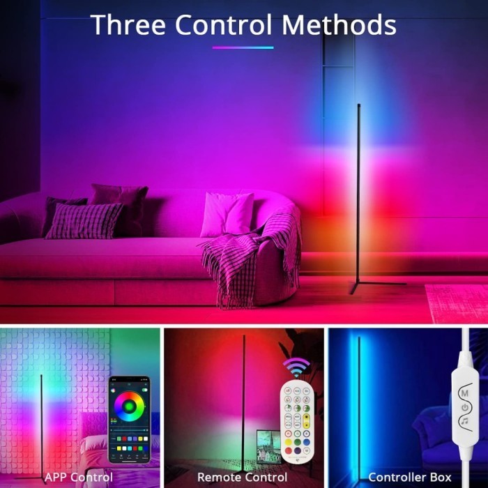 Led Rgb Floor Lamp With Smart Remote & Apps - Lampu Hias Led Rgb Lampu