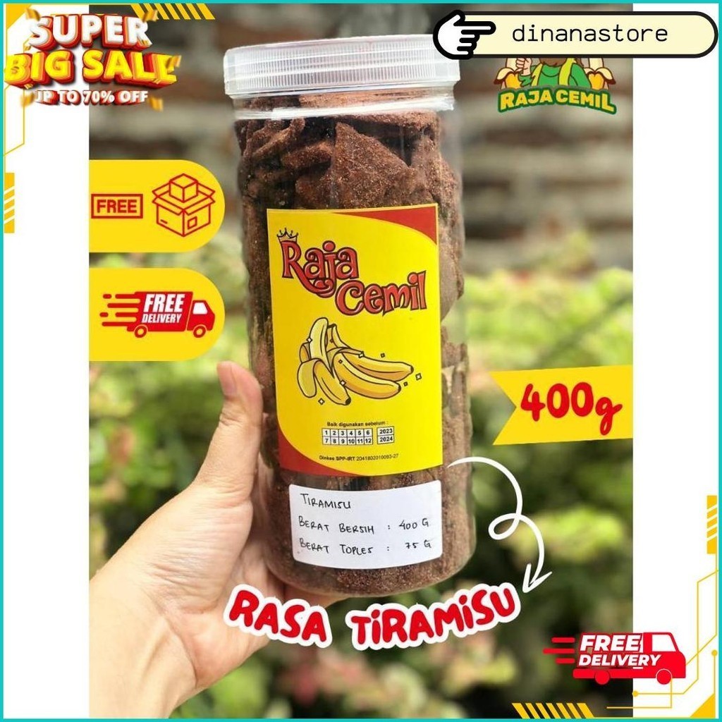 

(1.300Ml) Keripik Pisang Coklat Lampung Rajacemil Kemasan Toples Berat 400Gram Siap Kirim