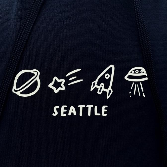 Seattle Hoodie Space Universe Rocket / Hoodie Space / Hoodie Jumper