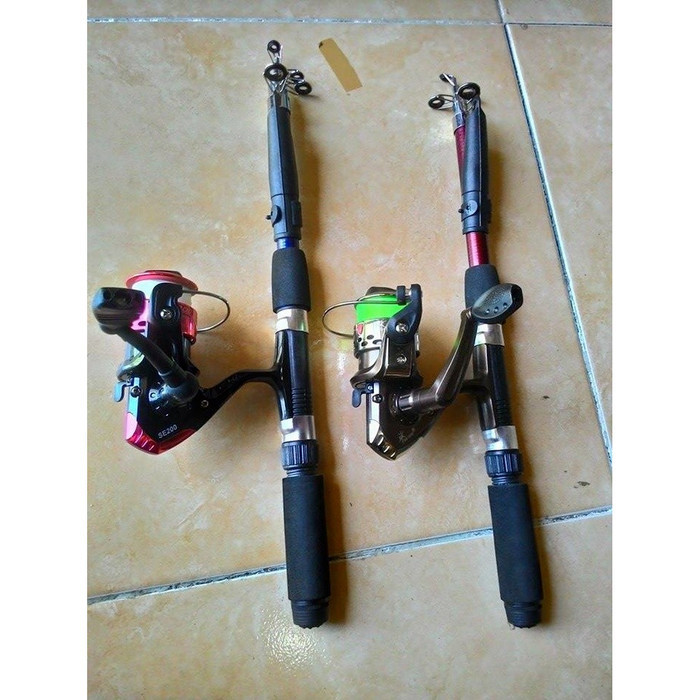 1 Set Alat Pancing / Joran + Reel + Senar + Kail ( Tegek, Ril, Real )