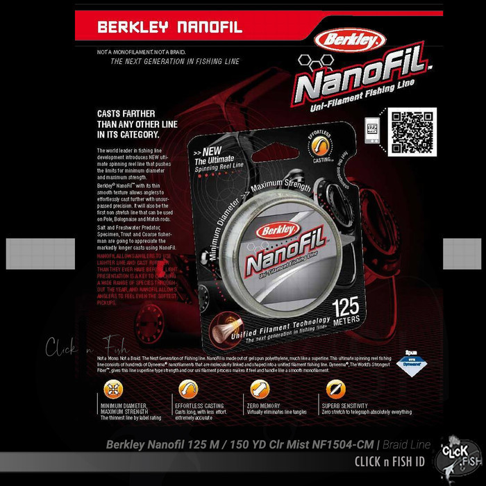 Senar Berkley Nanofil 150Yd / 137 Clear Mist Nf150 4 6 10 12 14 17Lb