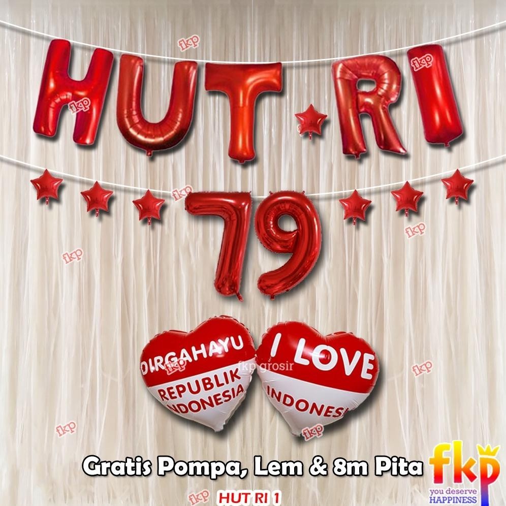 SDF FUN KIDS PARTY Paket Dekorasi HUT RI / Paket Menyambut Hari Kemerdekaan Balon Dirgahayu Agustusa
